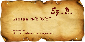 Szolga Máté névjegykártya