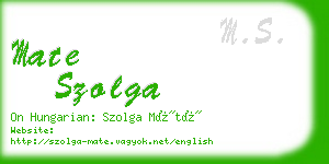 mate szolga business card